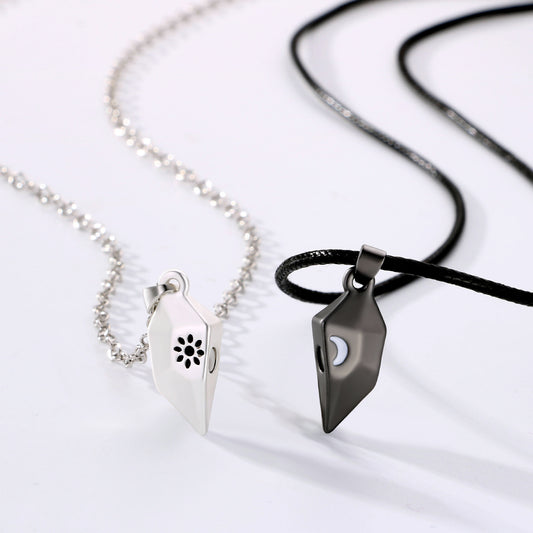 Wishing Stone Couple Necklace Sun Moon