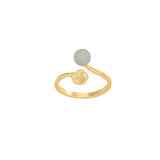 Atmospheric Gold-plated Flowers Hetian Jade Ring