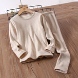Children's Simple Plus Velvet Thermal Underwear Set