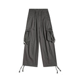 Retro Multi-pocket Straight Cargo Pants Men