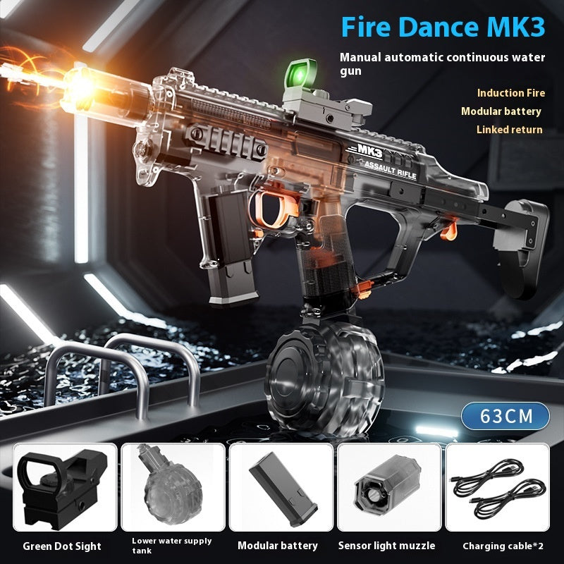 MK3 Fire And Dancing Water Gun Toy Large Capacity Cool Flashing Light