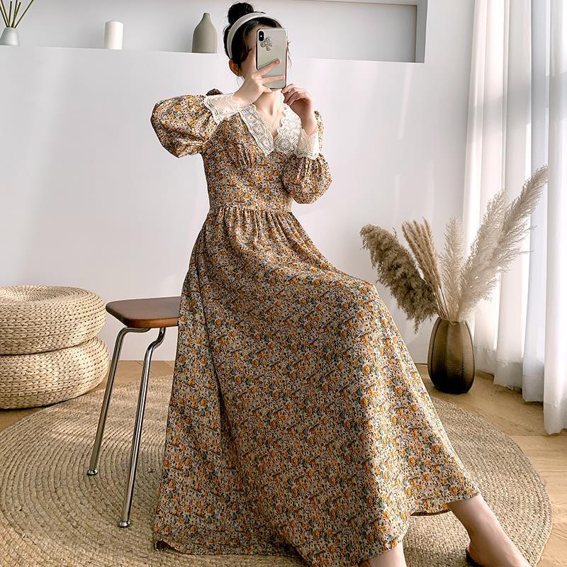 Lace Doll Collar Fairy Midi Dress
