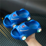 Kids Glowing Slippers Cartoon Car Sandals