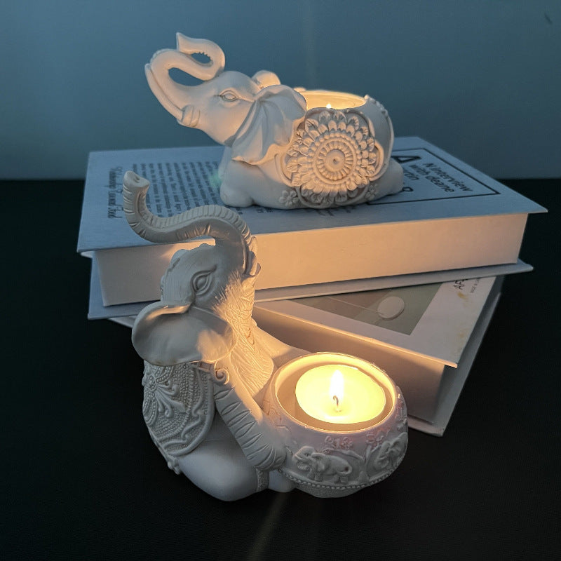 Animal Elephant Resin Candlestick Dining Table Study Decorations Decoration Wax