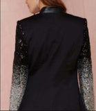 Womens Blazer with Sequins Sleeve