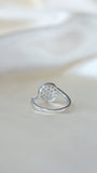 925 Silver Diamond Button Statement Ring
