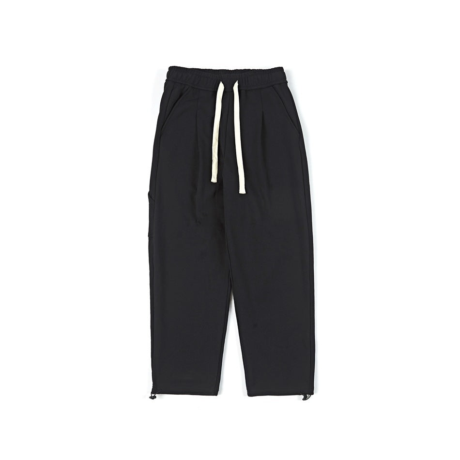 Basic Style Retro Thickened Sweatpants For Men