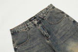Washed Yellow Worn Jeans Men