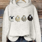 Thick Needle Fabric Women's Hooded Sweater Simple Style