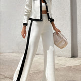 New Elegant Style Round Neck Long-sleeve Suit