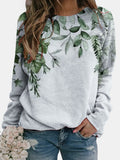Loose Round Neck Floral Element Colorful 3D Digital Print Sweatshirt