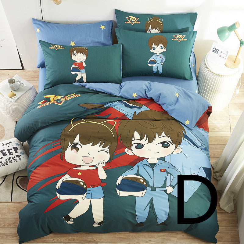Home Textile Cute Cartoon Children Bed Sheet / Quilt Cover