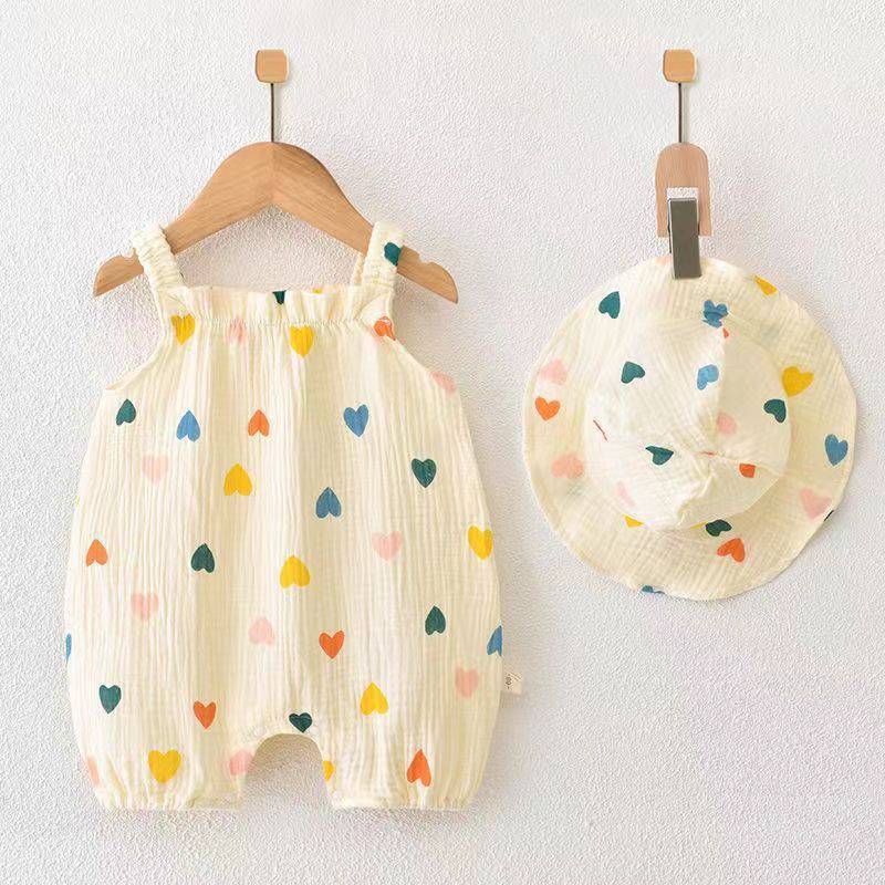 Kid's Clothing-Cotton Gauze Newborn Baby Jumpsuit
