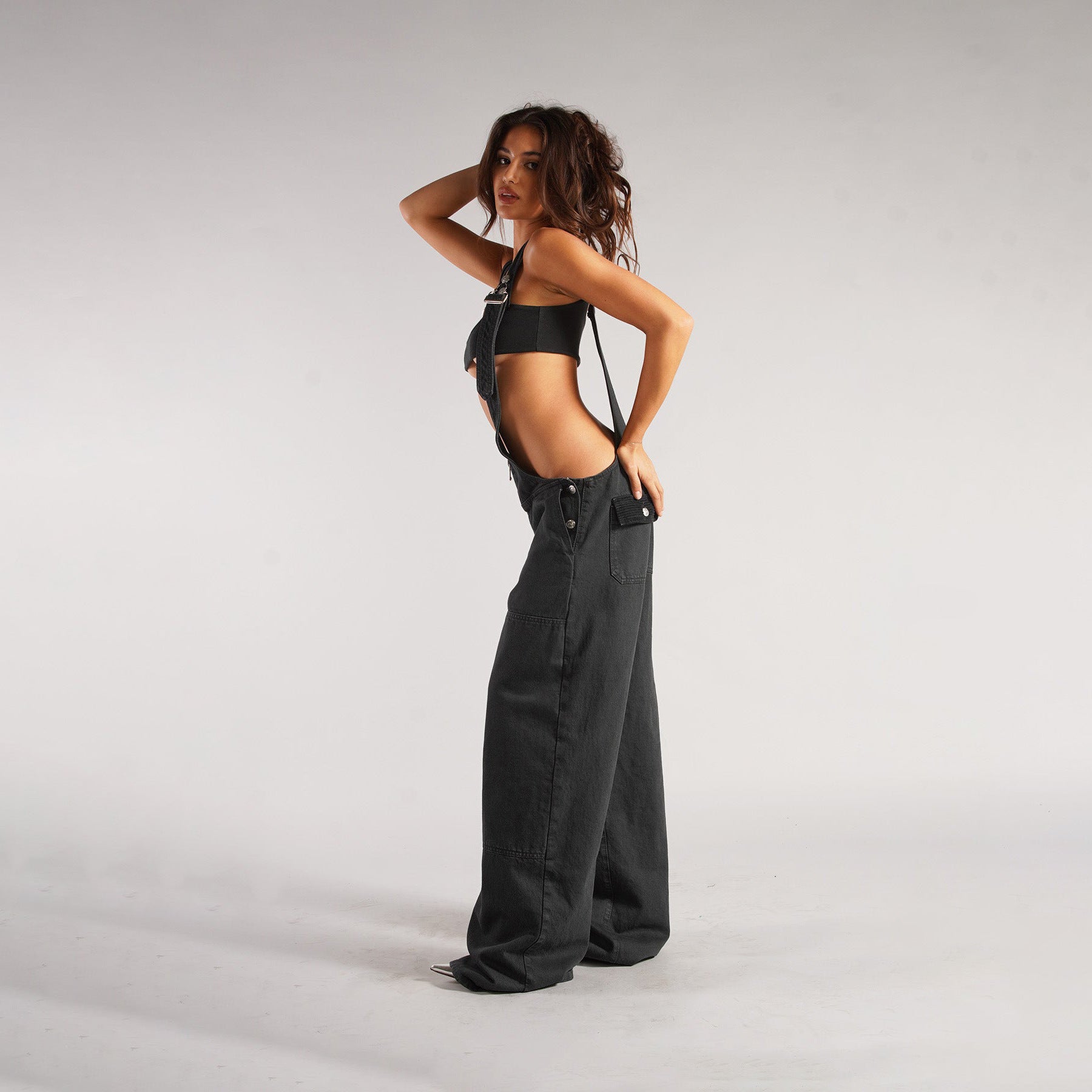 Y2K Zipper Denim Overalls With Pockets Fashion