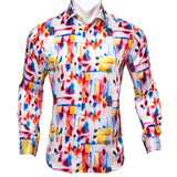 Floral Long Sleeve Silk Shirts Men