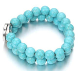 Bracelet - Snap Jewelry - Turquoise Style Natural Stone Two-Strand