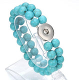Bracelet - Snap Jewelry - Turquoise Style Natural Stone Two-Strand