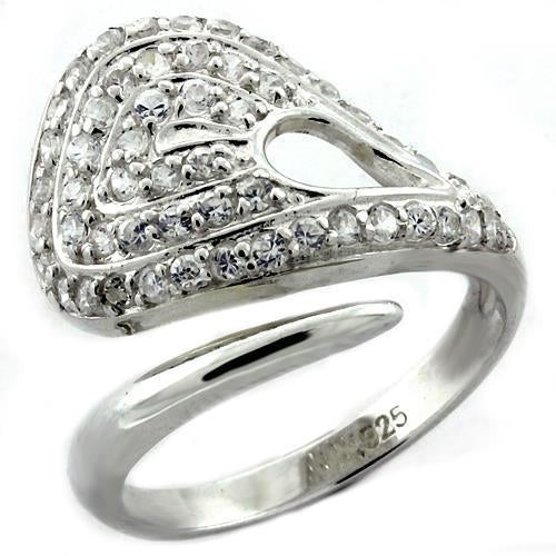 LOAS1161 - High-Polished 925 Sterling Silver Ring with AAA Grade CZ