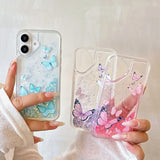 Luminous Butterfly Glitter Liquid Mobile Phone Protective Case - MyStylz