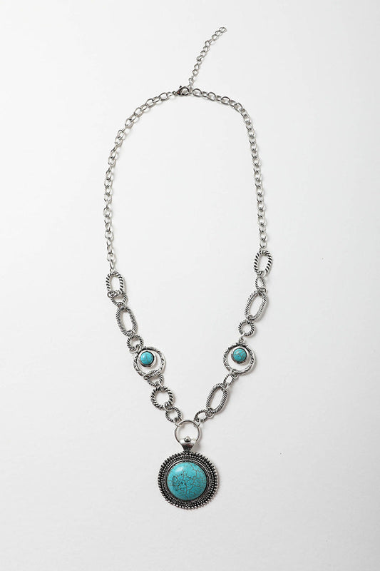 Soleil Turquoise & Silver Link Necklace✨