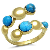 TK3091 - IP Gold(Ion Plating) Stainless Steel Ring with Semi-Precious
