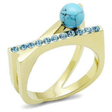 TK3130 - IP Gold(Ion Plating) Stainless Steel Ring with Synthetic