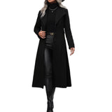 Women's Minimalist Basic Belt King - size Coat - MyStylz
